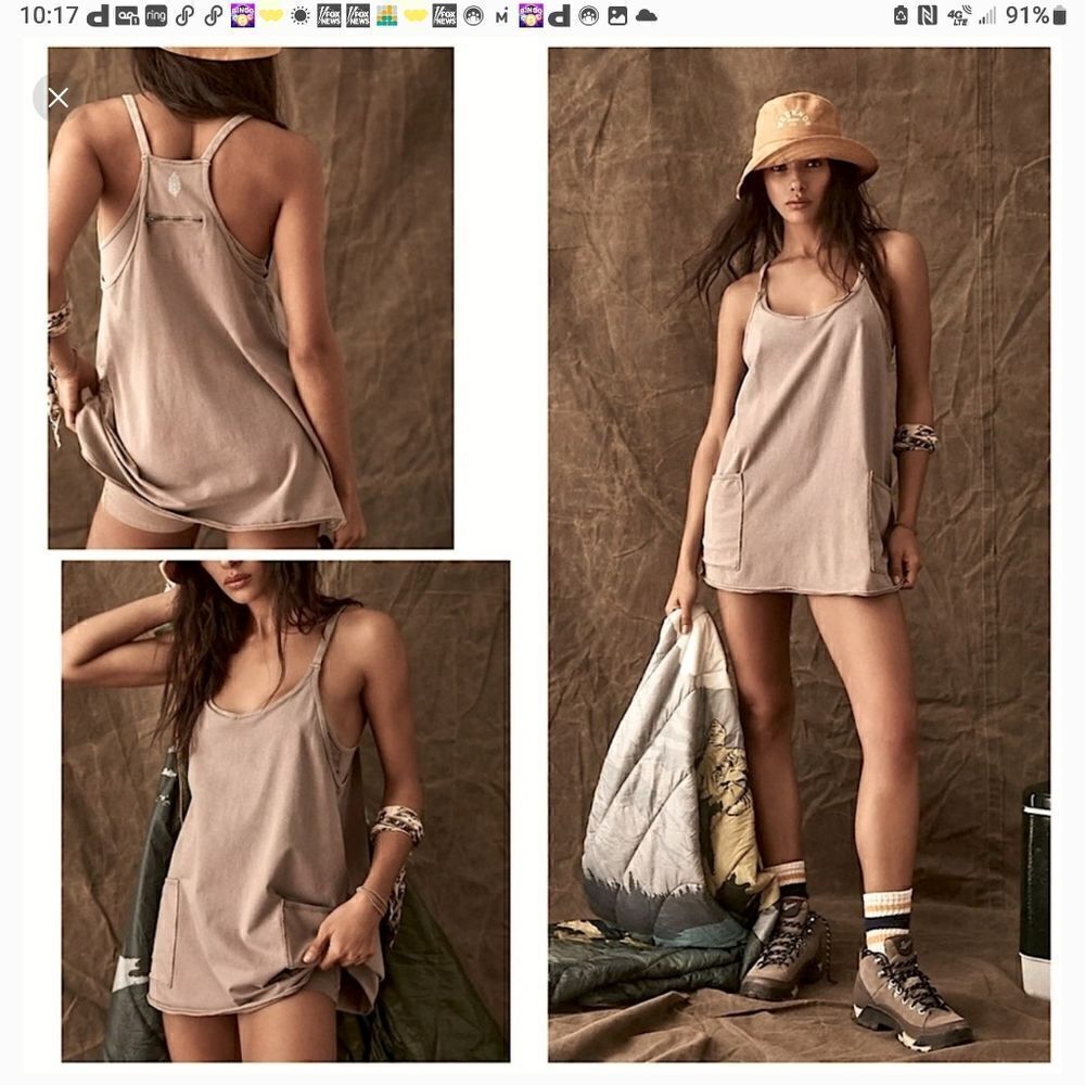*READ LISTING* Free People Movement Hot Shot Mini Dress in Khaki Small